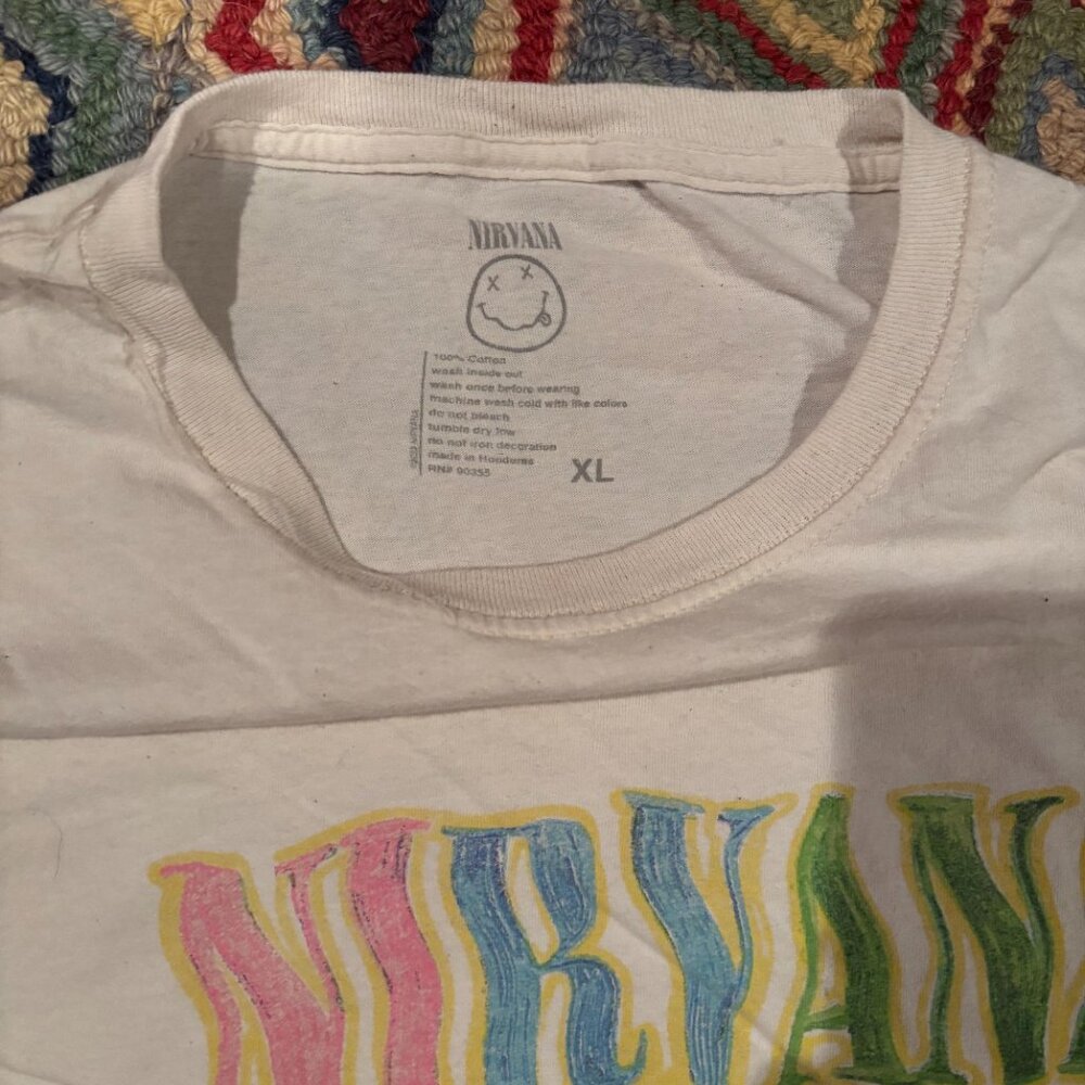 Nirvana XL Cream/Off-White T-Shirt - Picture 3 of 3